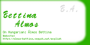 bettina almos business card